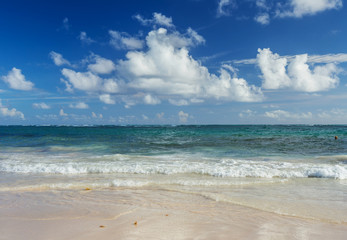 Tropical Beah Background in Punta Cana, Dominican Republic
