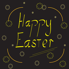 Fototapeta na wymiar Handwritten text of Happy Easter