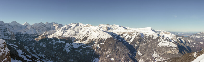 Panoramic View of the Bernese Alps, Grindelwald, Switzerland.