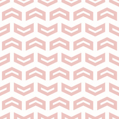 Geometric pattern with pink arrows. Seamless abstract background