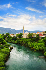 Fototapeta premium Beautiful view of the city of Mostar, Bosnia and Herzegovina