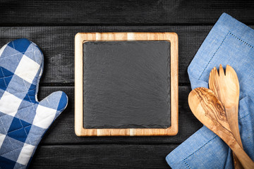 Slate board in a wooden frame