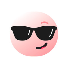 Pink Smiley with Sunglasses