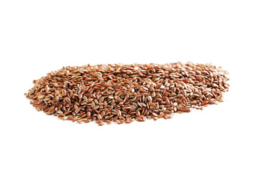 Flax seeds isolated on a white