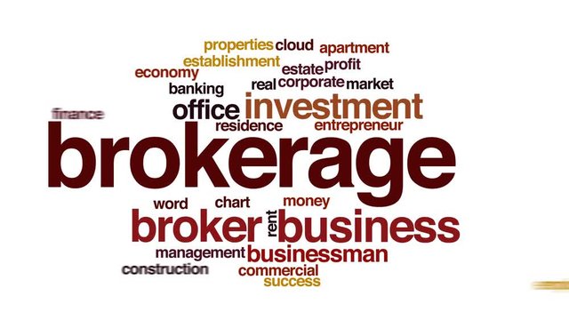 Brokerage animated word cloud, text design animation.