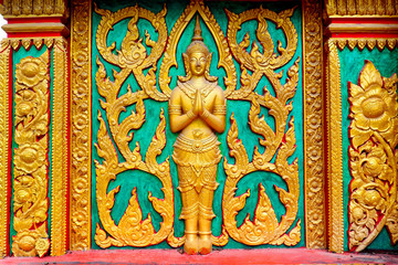 gold buddhist temple carving