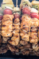 BBQ with kebab cooking