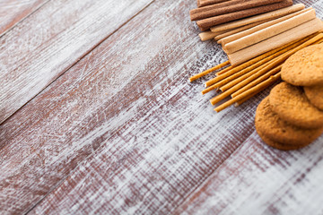 cookie in dish on a wooden background