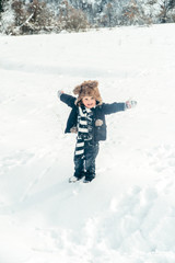 Boy having fun in winter