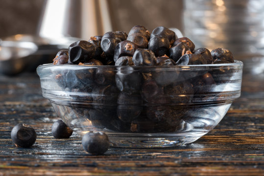 Juniper Berries in an Ingredient Bowl