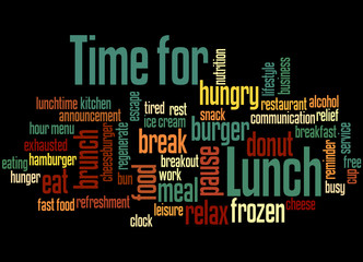 Time for Lunch, word cloud concept 3