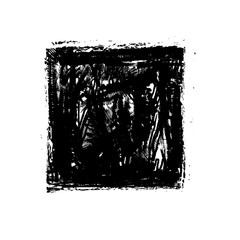 grunge black square background, paint brush