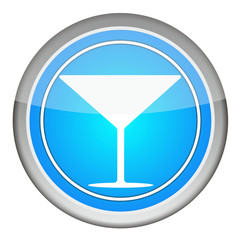 Glas Button, blau