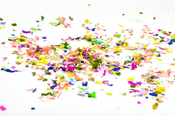 Colored confetti isolated on white 