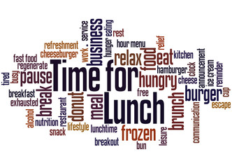 Time for Lunch, word cloud concept 8