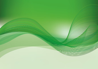 Vector green background with wave