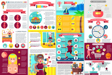 Woman infographic elements data visualization