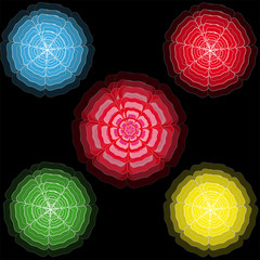 Blossoms on black background