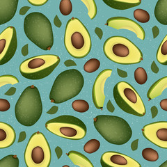 Seamless background from a ripe avocado with seeds. Pattern.