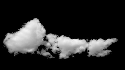 Isolated white cloud on black background