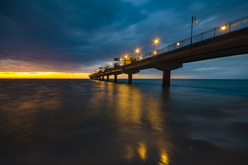pier overlooking the sea after sunset