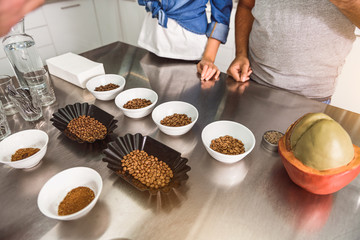 Wonderful coffee beans at table