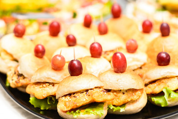 Close up of mini sandwiches, catering