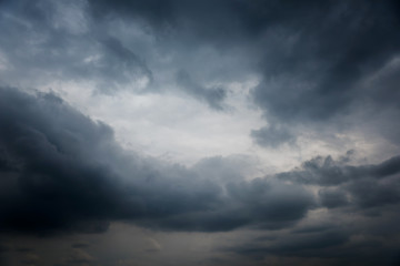 Fototapeta na wymiar Dramatic dark sky and black clouds
