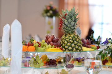 Bright fruit on the festive table