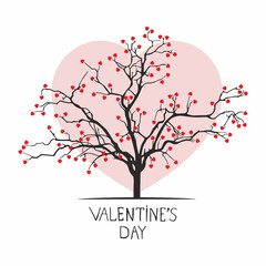 valentine tree with hearts