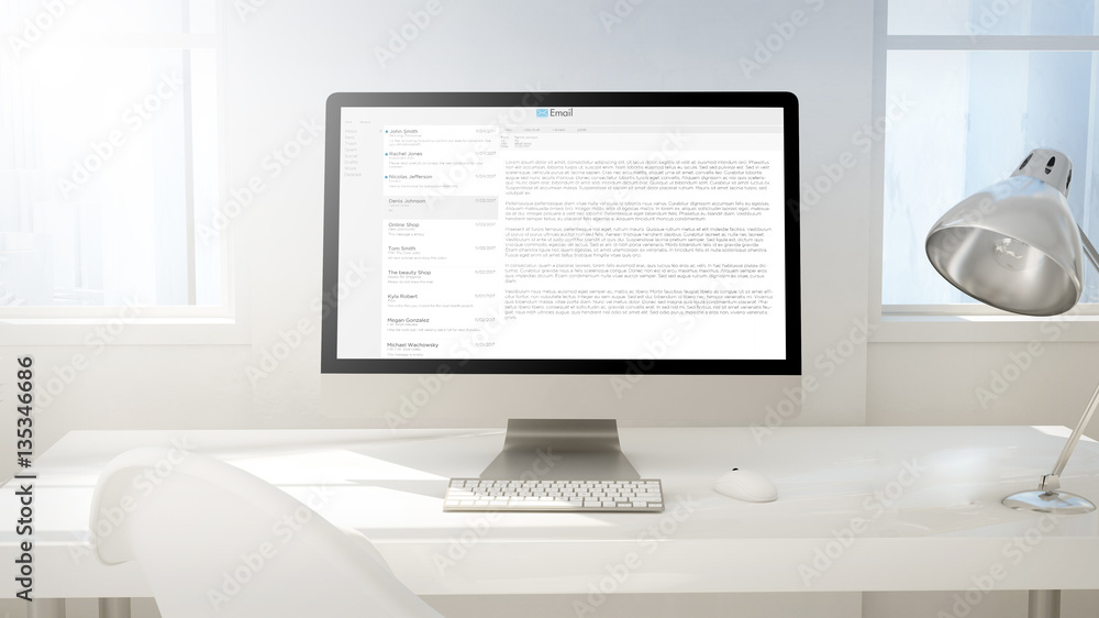 Poster workspace mail client computer