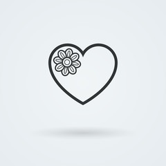 Vector Heart Icon. Single Object. Symbol for Interface.