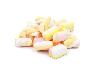 Pastel Marshmallows isolated on white
