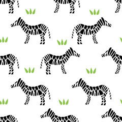 zebra striped seamless surface pattern. Vector illustration