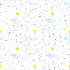 Nature floral background. Seamless surface pattern. Vector illustration