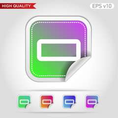 Colored icon or button of battery level symbol with background