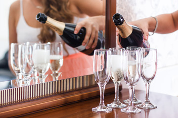 glasses with champagne