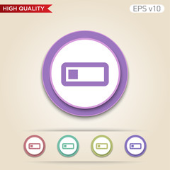 Colored icon or button of battery level symbol with background