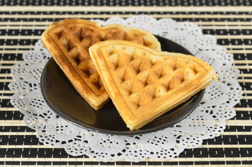 Cookies-heart on a platter.