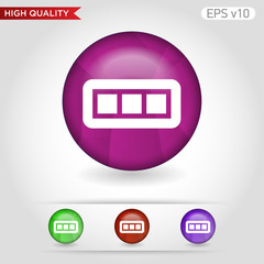 Colored icon or button of battery level symbol with background