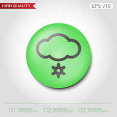 Colored icon or button of snow symbol with background