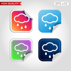 Fototapeta na wymiar Colored icon or button of rain symbol with background
