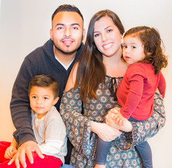 Portrait of Happy Hispanic Family