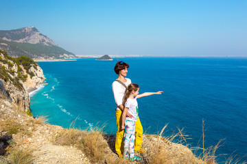 Mother and little Daughter overlooking Marine View