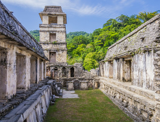 Palenque ancient mayan ruins, Palace and Observation Tower, Chiapas, Mexico
