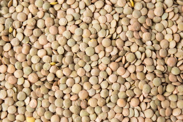 Raw lentil background pattern