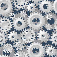 Vector seamless gears 3d mechanical background