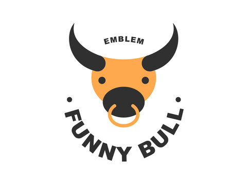 Bull logo - vector illustration, emblem design on white background