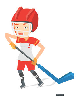 Ice hockey player vector illustration