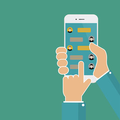 chatting sms app template bubbles, black and white theme. Place your own text to the message clouds. Compose dialogues using samples bubbles! Eps 10 format